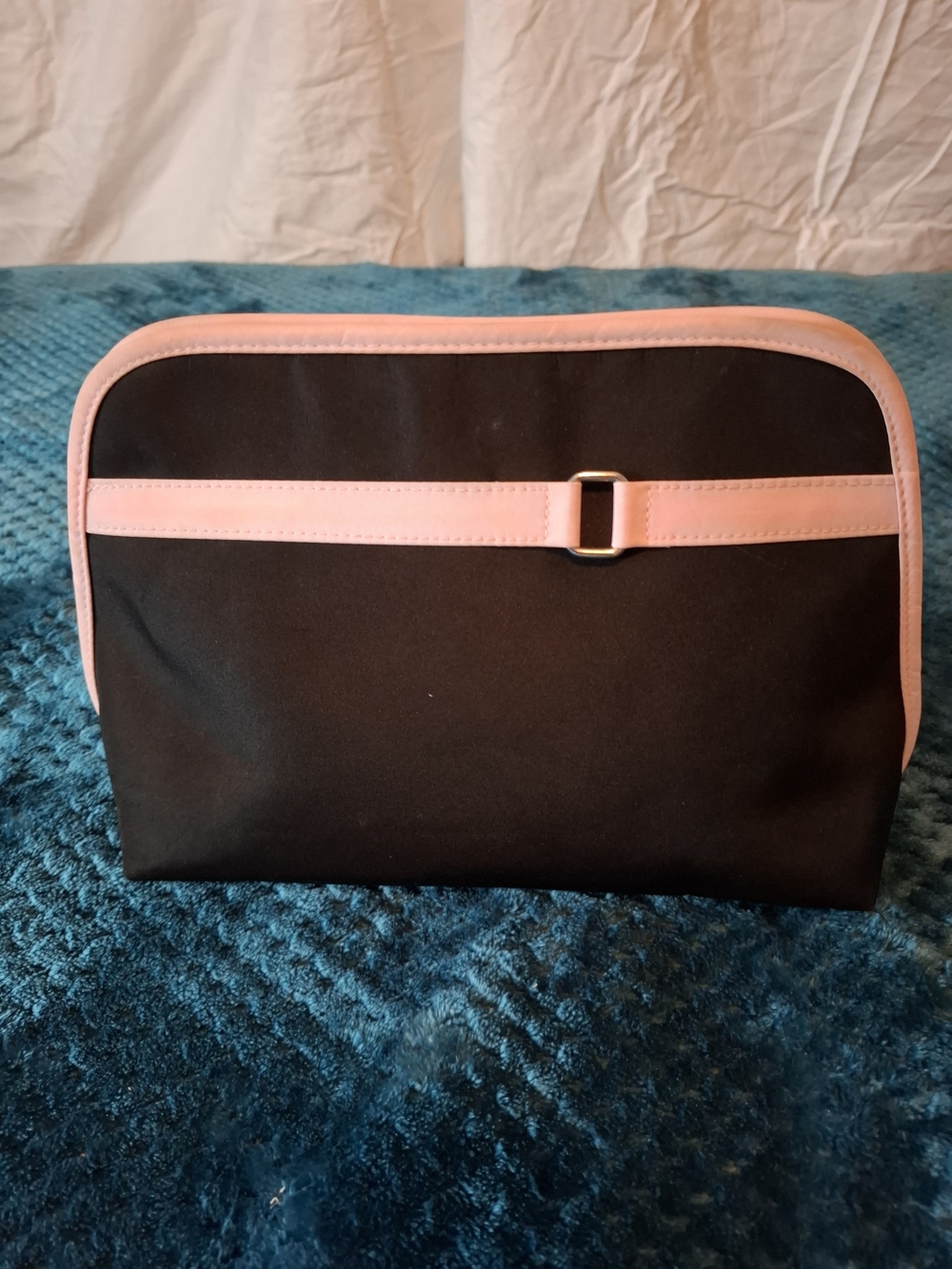 Black Cosmetic Pouch with Pink Trim